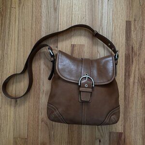 Coach Brown Leather Buckle Shoulder Bag Vintage Classic Excellent Condition